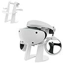 AMVR VR Stand, Display Holder for Oculus Quest 2, Quest, Rift, Rift S or Valve Index Headset and Touch Controllers Accessories, Higher Controller Hooks & Stable Base with Anti-slip Pads (White)