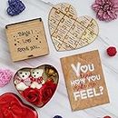 eCraftIndia Greeting Card, Things I Love About You & Red Heart Shaped Gift Box - Valentine Gifts for Girlfriend, Boyfriend, Husband, Wife