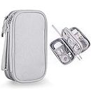 Bevegekos Cable and Charger Organizer, Travel Case for Small Electronics & Accessories (Light Grey)