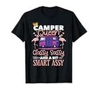 Camper Queen Flamingo Camp RV Van Motor Home Gift Camping T-Shirt