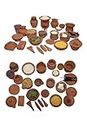 Handmade Real Miniature Cooking Set of 30 Pieces/ Terracotta Cooking Play Set | Play Toy Natural Earthenware Cooking Set 26 Pieces | Choppu Saman Set | Clay Kitchen Set for Golu / Home Decoration