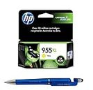 HP 955XL Ink Cartridge (Yellow) with 3in1 Multi-Function Mobile Phone Stand, Stylus Pen, Anti-Metal Texture Rotating Ballpoint Pen (Very Colors)