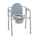 Drive Medical 11148-1 Folding Steel Bedside Commode Chair, Portable Toilet
