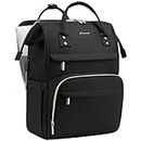 LOVEVOOK Laptop Backpack Women Teacher Backpack Nurse Bags, 15.6 Inch Womens Work Backpack Purse Waterproof Anti-theft Travel Back Pack with USB Charging Port (Black)…