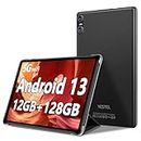 YESTEL 2024 Latest Tablet Android 13 Tablet 10.1 inch with Octa-Core Processor,12GB RAM+128GB ROM (Expand to 1TB),IPS HD Display,WiFi, Bluetooth, GPS,6000mAh-Black