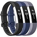 For Fitbit Alta HR Bands, Vancle Classic Accessory Band Replacement Wristband Strap for Fitbit Alta HR 2017 / Fitbit Alta 2016 Small Large (3PC(Black+Navy Blue+Gray), Large)