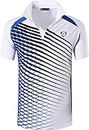 jeansian Men's Sport Quick Dry Short Sleeves Polo T-Shirt LSL243 White XL