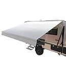 ALEKO RV Awning | Black Frame 16x8 | Manual Crank Retractable Kit | Full Set Assemblies | Vinyl Water Resistant Canopy New 2024| UV Sun Protection for Camper Trailer Motorhome | Gray Fade