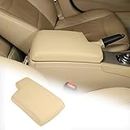 Sekhyna Car Center Console Cover Compatible with BMW 3 Series 2005-2012 E90 E91 E92 E93 325i 320i 318i,ABS and Leather Center Seat Armrest Storage Box Panel Protect Trim Accessories 1PCS (Beige)