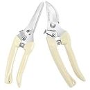 MEPEREZ Premium Garden Shears, Pruning Scissors Gardening Tools, pruners for Flower, Bushes, Rose, Fruit Tree, use for Florist, Yard and Orchard Plant Clippers, Sharp White Steel Anvil Snips, 2 Pack
