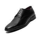 LOUIS STITCH Men's Jet Black Italian Leather Shoes Handmade Formal Lace Up Derbies for Men (RXPL) (Size- 6 UK)