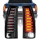 Bomusou LED Tail Light Assembly for 88-99 Chevy GMC C/K 1500 2500 3500, 92-99 C/K 1500 2500 Suburban, 94-98 Silverado, 92-94 Blazer, 95-99 Tahoe, 92-00 GMC Yukon, 99-00 Escalade, Smoke Lens