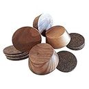 Walnut Wood Furniture Risers (4 Pack) | Adds 1 Inch Extra Height for Cleaning & Convenience | Bed Risers, Desk Riser, Table Risers, Furniture Legs, Sofa Risers | Heavy Duty