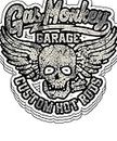 armyco Gas Monkey Garage Custom Hot Rods Winged Skull Faded Logo Funny- 4x4 Vinyl Stickers, Laptop Decal, Water Bottle Sticker (Set of 3)