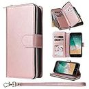 ZCDAYE Wallet Case for iPhone 7/8/SE 2020,Premium[Magnetic Closure][Zipper Pocket] Folio PU Leather Flip Case Cover with 9 Card Slots Kickstand for iPhone 7/8/SE 2020 4.7"-Rose Gold