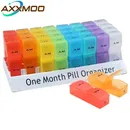 Monthly Pill Organizer 2 Times A Day 30 Day One Month Pill Box AM PM 31 Day Pill Case Small