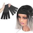 4PCS Wig elastic bands for wigs Edge Wrap to Lay Edges, keeping in place, No need knot lace melting band front. Magic ends provide adjustt, tightness, and strength, Black, One Size