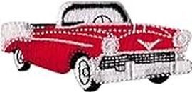 Red and White 1950's Style Cadillac Car - Embroidered Iron on or Sew On Patch