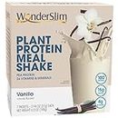 WonderSlim Plant Based Meal Replacement Shake, Vanilla, 15g Protein, Keto Friendly & Low Carb, Low Sugar, Gluten, Soy, & Dairy Free (7ct)