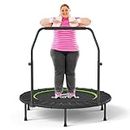CLORIS 40" Foldable Fitness Trampoline，Rebounder with Adjustable Foam Handle Indoor/Outdoor Fitness Body Exercise Max Load 400 lbs