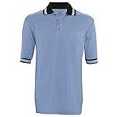 ADAMS USA Short Sleeve Baseball Umpire Shirt - Sized for Chest Protector, Powder Blue/Black