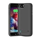 BAHOND [Upgraded] Battery Case for iPhone SE 2020/8 / 7 / 6S / 6, 5500mAh Rechargeable Extended Battery Charging/Charger Case, Adds 2x Extra Juice, Support Wire Headphones (New 4.7 inch) Black