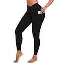 Litthing Women's V Cross High Waist Yoga Pants with Pocket Sports Leggings Workout Gym Fitness Cropped Leggings for Women Scrunch Tummy Control Butt Cycling Running Gym Leggings