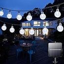 Lezonic Solar Garden Lights Outdoor, 50 LED 7M/23Ft Solar String Lights Waterproof 8 Modes Indoor/Outdoor Fairy Lights for Garden Patio Yard Home Party Wedding Festival Decoration (Clear White)