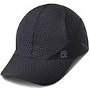 GADIEMKENSD Men's Quick Dry Soft Brim Lightweight Breathable Running Sport Caps Cap, Black, 6 3/4-7 5/8