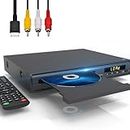 SHIWAKOTO DVD Player for TV, HDMI DVD Players Multi Regions, with Mic Jack, RCA, USB, HD DVD-Player for NTSC PAL System, with HDMI RCA Cable and Remote Control