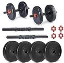 SPIRO Home Gym with 34 Kg. P.V.C Weight Plates (5 Kg. X 4 = 20 Kg. + 2.5 Kg. X 4 = 10 Kg. + 2 Kg. X 2 = 4 Kg.), 14 Inch Long Dumbbell Rods for Fitness, Weight Lifting