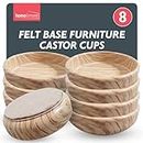8pk Caster Cups to Protect Wooden Floor | Furniture Feet Cups with Felt Bases, Floor Protectors for Furniture Legs | Castor Cups for Wooden Floors | Furniture Castor Cups Caster Cups to Protect Carpet