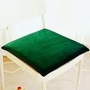 Remsy-4 Piece Luxury HR Foam Dining Chair Office Chair Floor Square Cushion Pad/car seat Cushions Soft & Comfortable Sitting (14x14x1.65 inch (Set of 4), Dark Green)