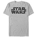 STAR WARS Men's Simple Logo T-Shirt - Silver - Large