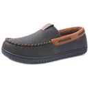 Mens Cozy Moccasin Slippers Memory Foam Closed Back Outdoor Loafer House Shoes