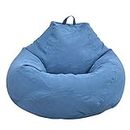 Beanbag Cover Recliner Gaming Storage Bag Lazy Lounger Bean Bag Without Bean Filling Easy Cleaning Bean Bag Insert Replacement Cover Sofa Chairs Cover for Adults and Children (100x120cm, Blue)