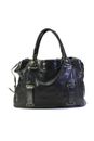 Theory Womens Leather Partial Zip Top Handle Buckle Top Handle Bag Black  Size L