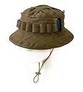 ZAPT Boonie Hat Military Camo Cap Hunter Sniper Ghillie Bucket Hats Adjustable Jungle Bush Hat, Coyote Brown, One Size