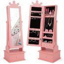 Princess Jewelry Armoire Kids Full Length Mirror Jewelry Play W/ Storage Drawers