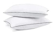 Habitat Bed Elena Pillows for Sleeping 2 Pack Standard Size 16 x 24 Inches, Hypoallergenic Pillow for Side and Back Sleeper, Soft Hotel Pillows Set of 2, Microfiber Pillow-White
