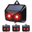 4Pcs Solar Nocturnal Animal Repeller Predator Control Light Coyote Repellent Devices with LED Lights Outdoor Night Guard Animal Predator Repellent for Deer,Cat,Coyote from Yard Farm&Chicken Coop (Red)