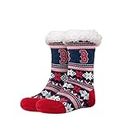 FOCO - Officially Licensed MLB Women's Tall Footy Slipper Socks - One Size Fits Most - Boston Red Sox