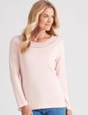 Noni B - Womens Winter Tops - Pink Tshirt / Tee - Cotton - Smart Casual Clothes