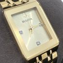 Reloj para mujer Bulova Quadra cuarzo diamante acento oro 20 mm 97P140