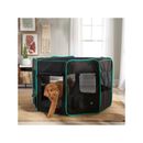 Frisco Soft-Sided Dog, Cat & Small Pet Exercise Playpen, Black/Teal, 62-in L x 62-in W x 32-in H