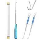 Vicloon Fishing Unhooking Disgorger, 3Pcs Fishing Hook Remover Fishing Tool Set Stainless Steel Hook Detacher Hook Removal Tool with Storage Box Fishing Supplies(Blue)