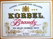 KORBEL BRANDY Champagne Cellars F. Korbel & Bros. US Wine Labels 