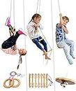 PSWOOD Kids Gym Play Set – Gymnastics kit Include Swing, Climbing Ladder, Gymnastics Rings
