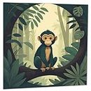 Monkey Greeting Card - Monkey Jungle Birthday Cards 145 x 145mm