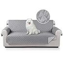 TAOCOCO Sofa Covers 100% Waterproof Sofa Slipcovers 3 Seater,Non Slip Cover for Kids/Dogs/Pets,Washable Sofa Protector with Elastic Strap(Grey,UPDATE of Cloth)